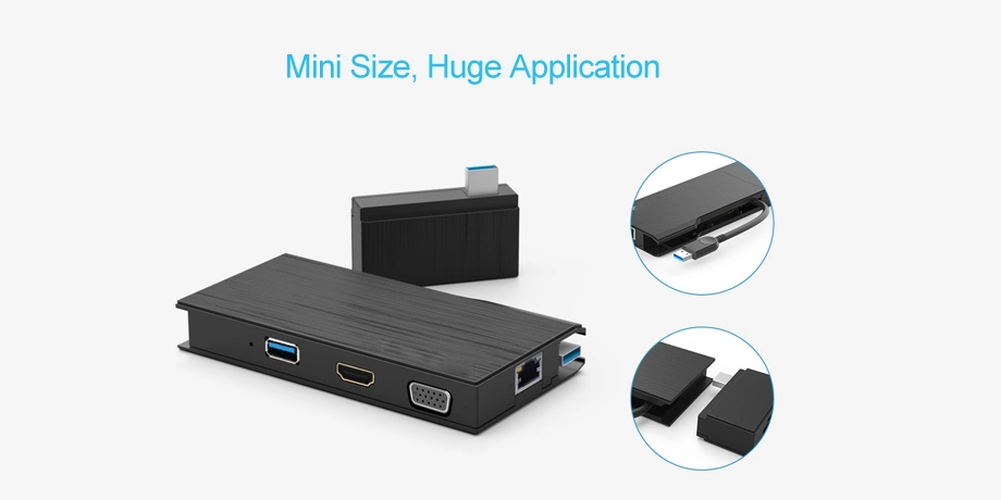 USB 3.0 Full HD Travel Mini Dock Hub Docking Station