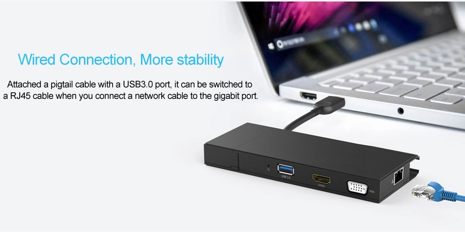 USB 3.0 Full HD Travel Mini Dock Hub Docking Station