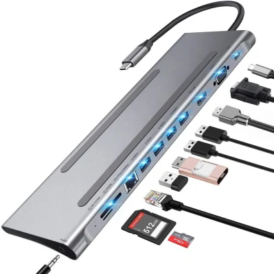 High Speed Multifunction Hub Type C USB Docking Station for PC